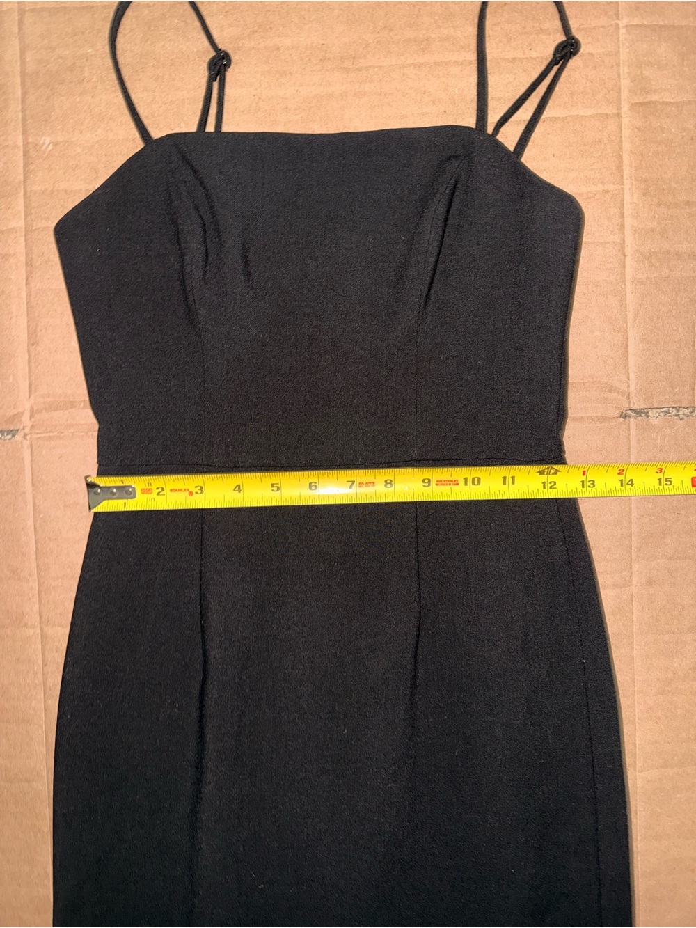 French Connection Black Dress Size 0 Spaghetti Strap Ruffle Hem Cocktail Party - Picture 5 of 9